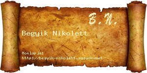 Begyik Nikolett névjegykártya