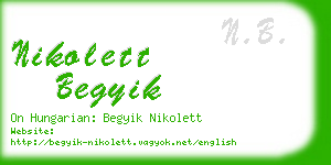 nikolett begyik business card